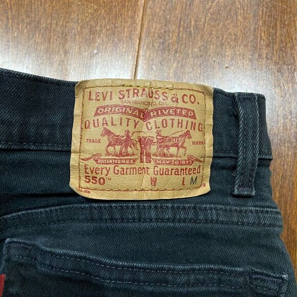 Levi's 550 Relaxed Tapered Vintage Y2K 2001 Black Denim Jeans Women's 12 - Picture 2 of 12